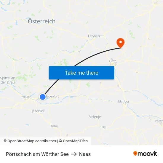 Pörtschach am Wörther See to Naas map