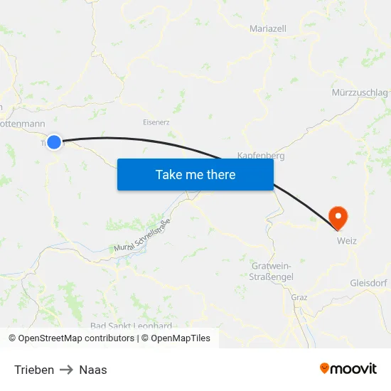 Trieben to Naas map