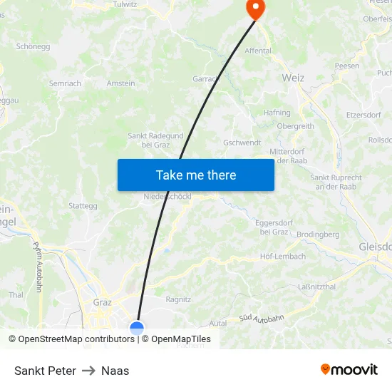 Sankt Peter to Naas map