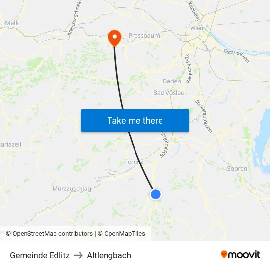 Gemeinde Edlitz to Altlengbach map