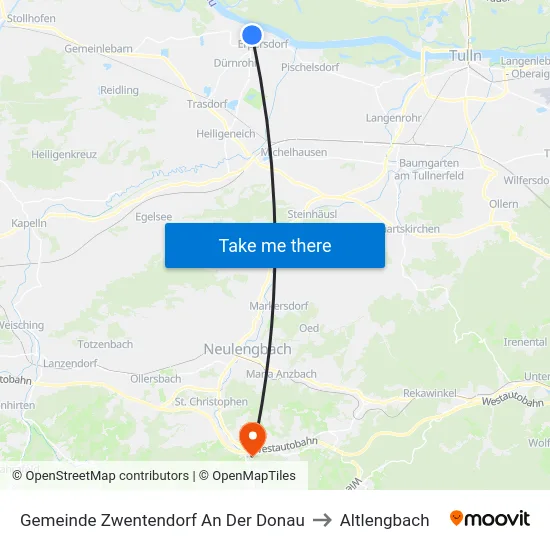 Gemeinde Zwentendorf An Der Donau to Altlengbach map