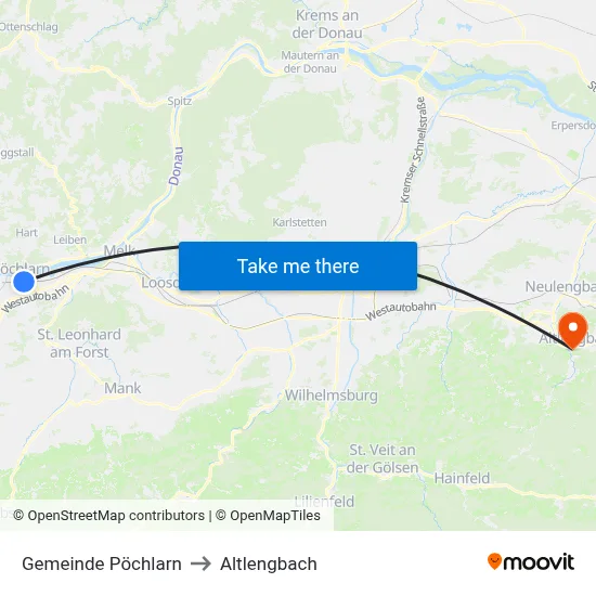Gemeinde Pöchlarn to Altlengbach map