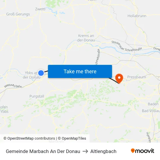 Gemeinde Marbach An Der Donau to Altlengbach map