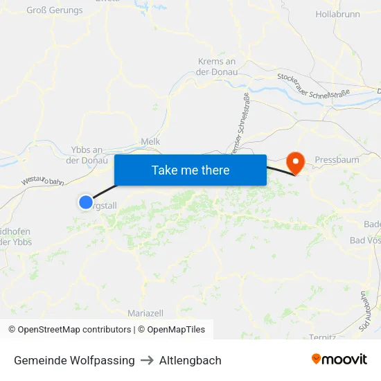 Gemeinde Wolfpassing to Altlengbach map