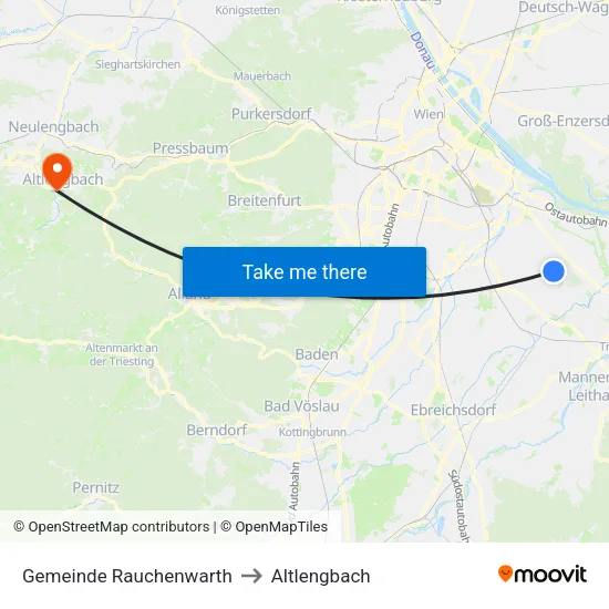 Gemeinde Rauchenwarth to Altlengbach map