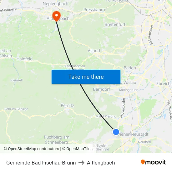 Gemeinde Bad Fischau-Brunn to Altlengbach map