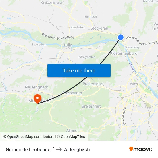 Gemeinde Leobendorf to Altlengbach map
