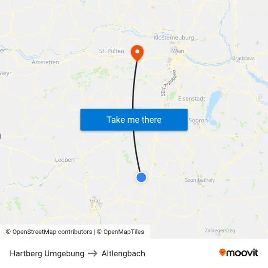 Hartberg Umgebung to Altlengbach map