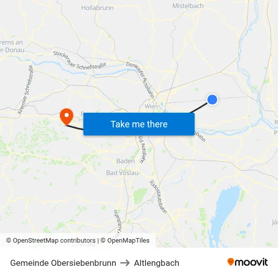 Gemeinde Obersiebenbrunn to Altlengbach map