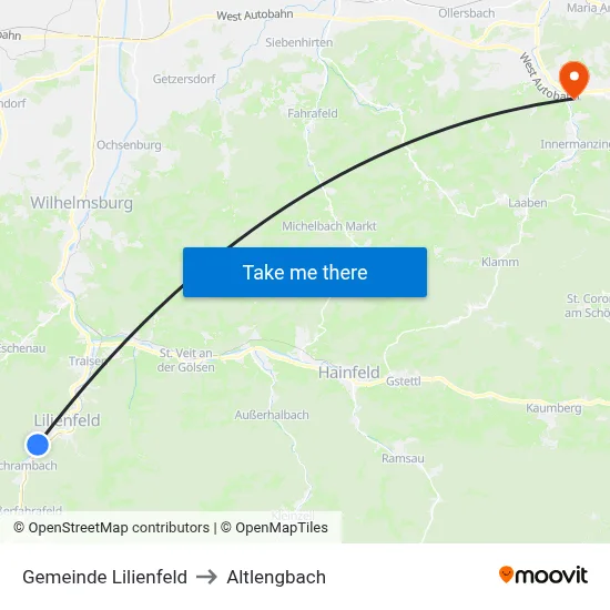 Gemeinde Lilienfeld to Altlengbach map