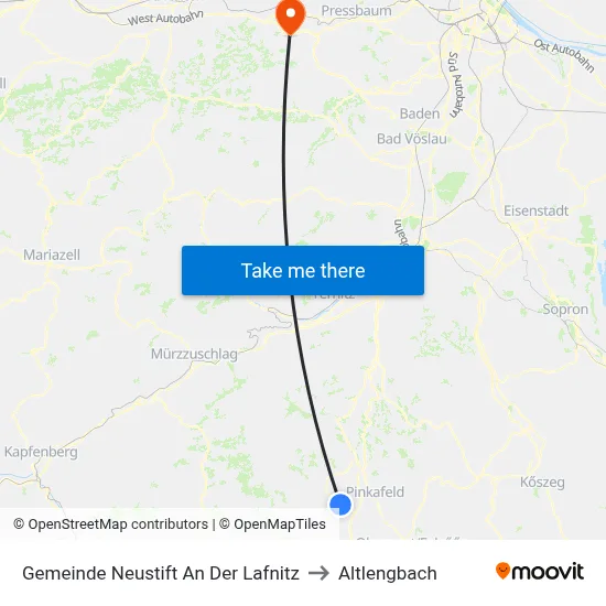 Gemeinde Neustift An Der Lafnitz to Altlengbach map