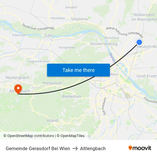 Gemeinde Gerasdorf Bei Wien to Altlengbach map