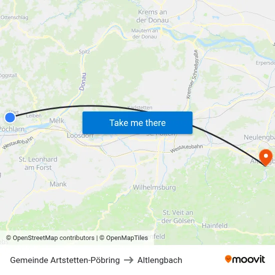 Gemeinde Artstetten-Pöbring to Altlengbach map