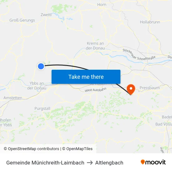 Gemeinde Münichreith-Laimbach to Altlengbach map