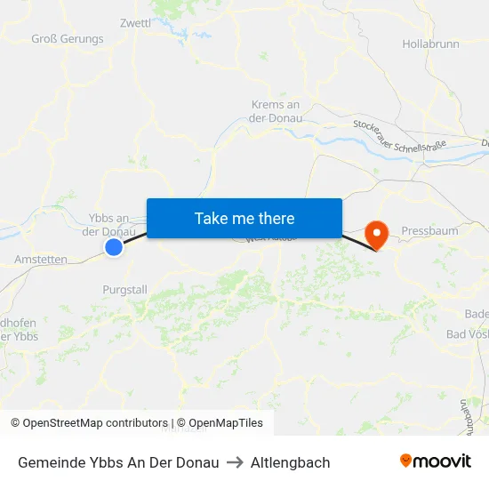 Gemeinde Ybbs An Der Donau to Altlengbach map