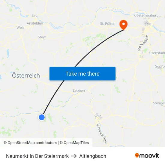 Neumarkt In Der Steiermark to Altlengbach map