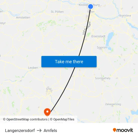 Langenzersdorf to Arnfels map