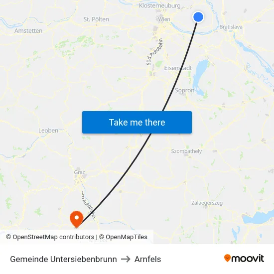 Gemeinde Untersiebenbrunn to Arnfels map