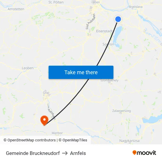 Gemeinde Bruckneudorf to Arnfels map