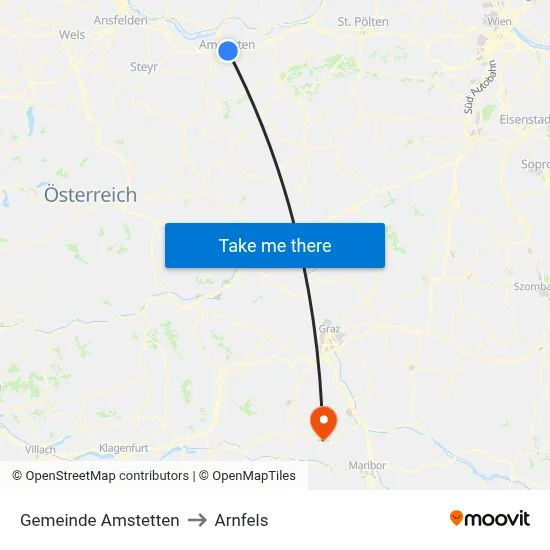 Gemeinde Amstetten to Arnfels map