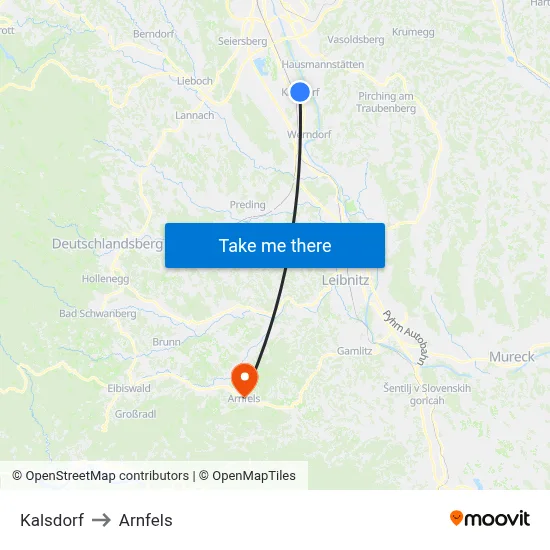 Kalsdorf to Arnfels map
