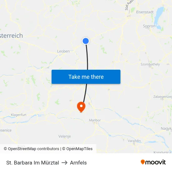 St. Barbara Im Mürztal to Arnfels map