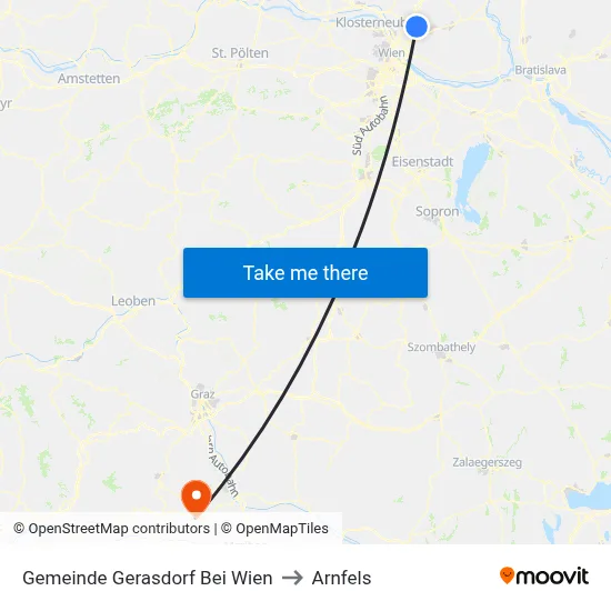 Gemeinde Gerasdorf Bei Wien to Arnfels map