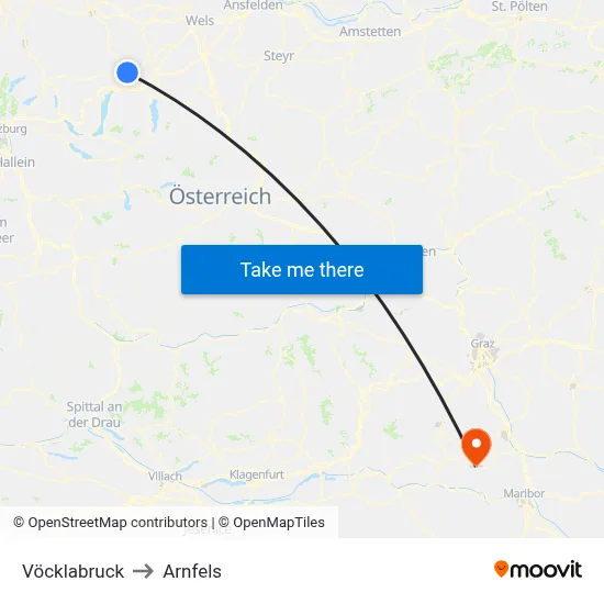 Vöcklabruck to Arnfels map