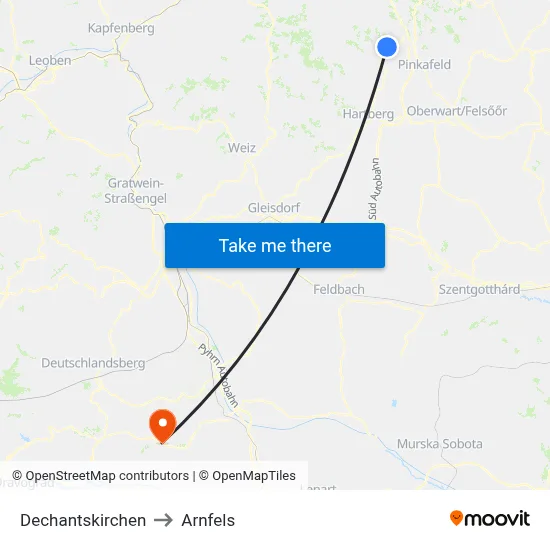 Dechantskirchen to Arnfels map