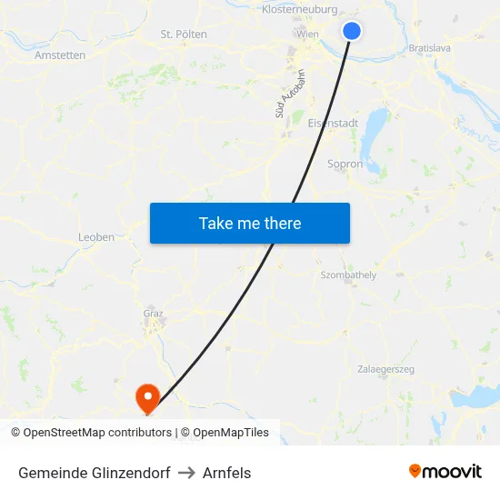 Gemeinde Glinzendorf to Arnfels map