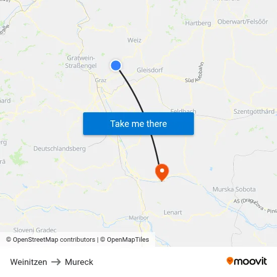 Weinitzen to Mureck map