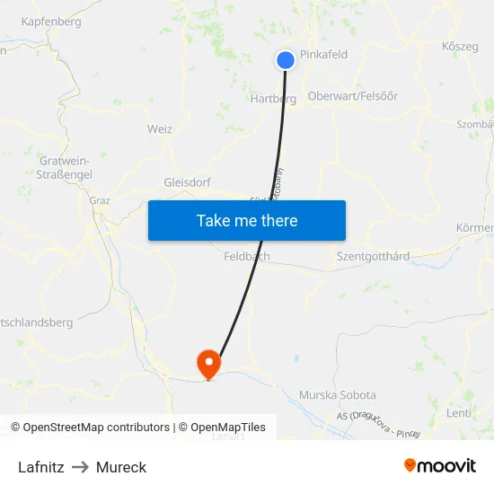 Lafnitz to Mureck map