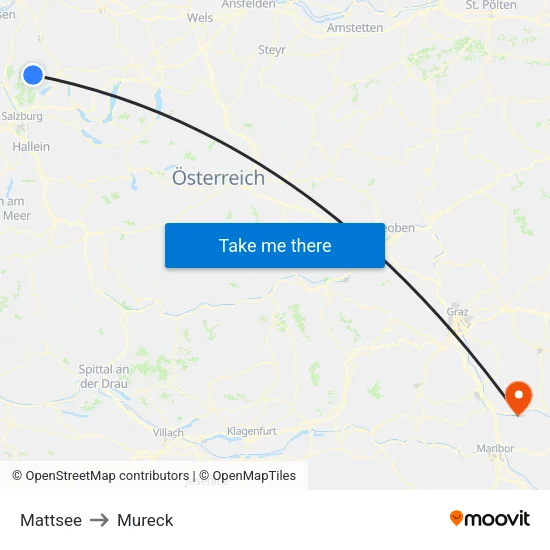 Mattsee to Mureck map