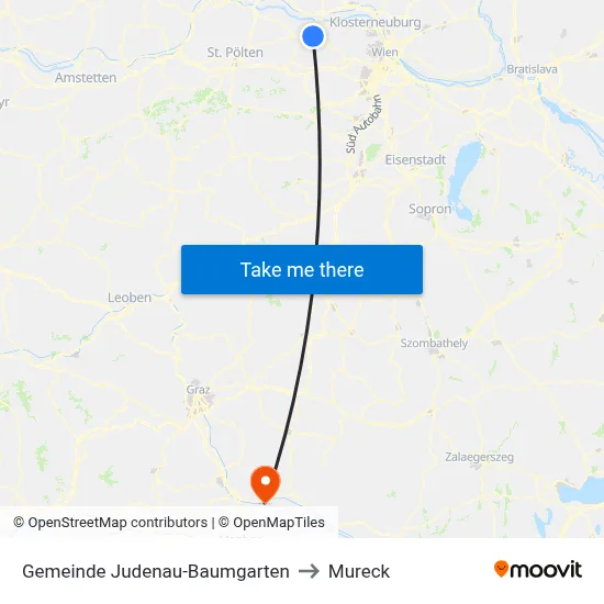 Gemeinde Judenau-Baumgarten to Mureck map