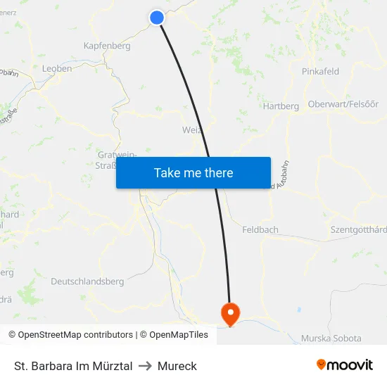 St. Barbara Im Mürztal to Mureck map