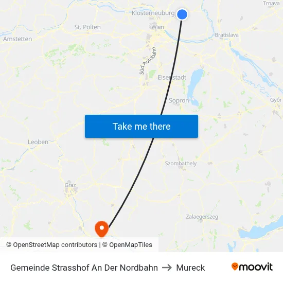 Gemeinde Strasshof An Der Nordbahn to Mureck map