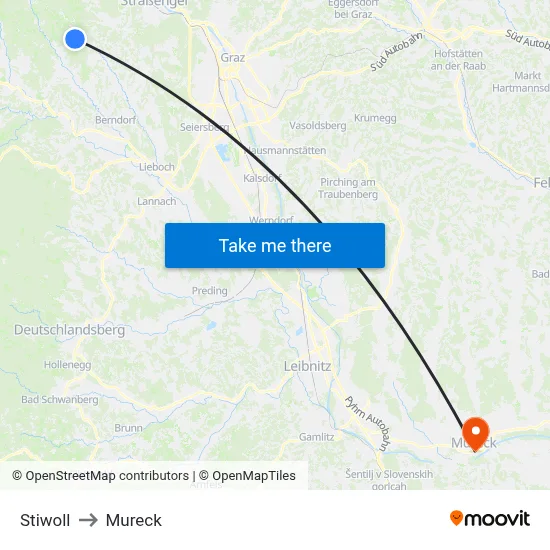 Stiwoll to Mureck map