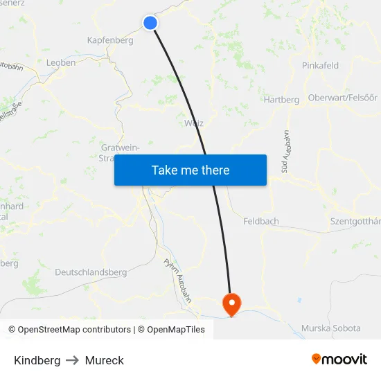 Kindberg to Mureck map