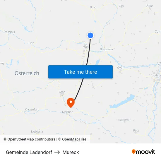 Gemeinde Ladendorf to Mureck map