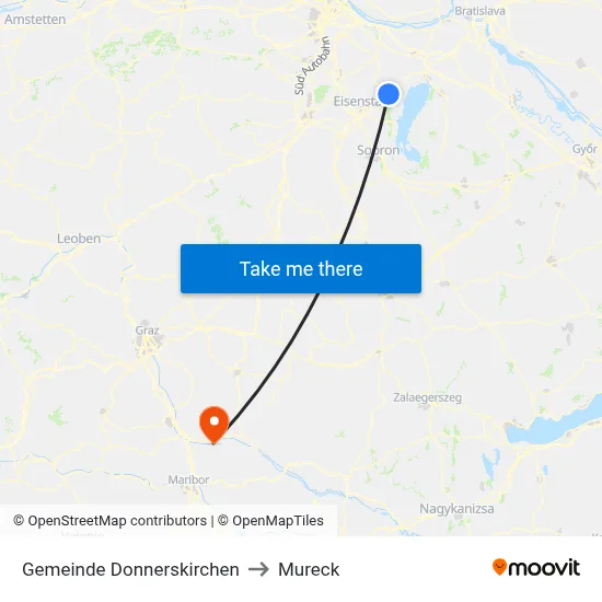 Gemeinde Donnerskirchen to Mureck map