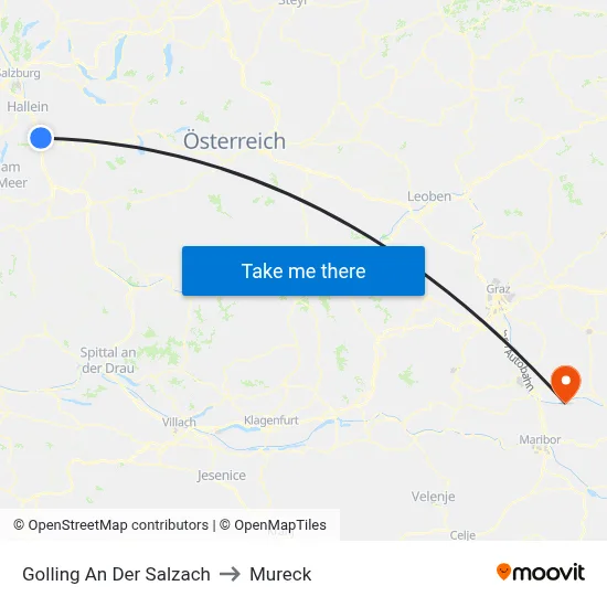 Golling An Der Salzach to Mureck map