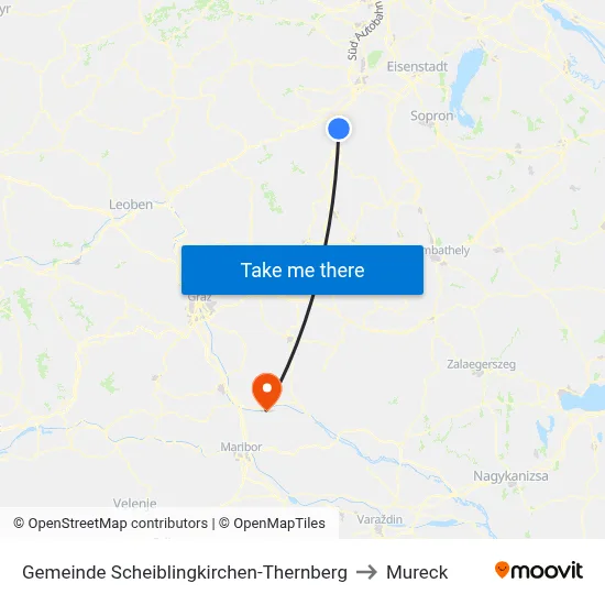 Gemeinde Scheiblingkirchen-Thernberg to Mureck map
