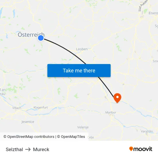Selzthal to Mureck map