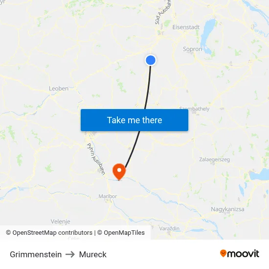 Grimmenstein to Mureck map