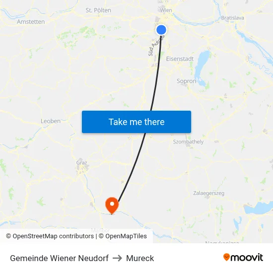 Gemeinde Wiener Neudorf to Mureck map