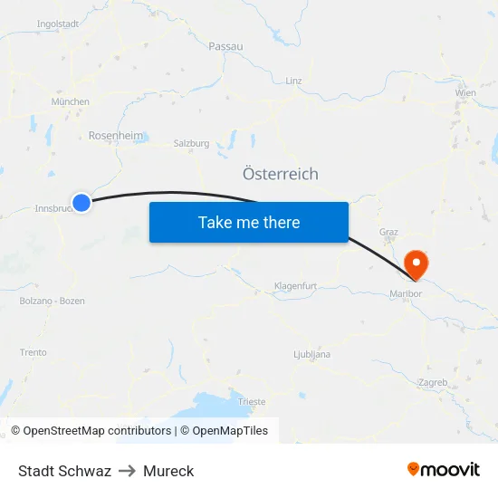 Stadt Schwaz to Mureck map