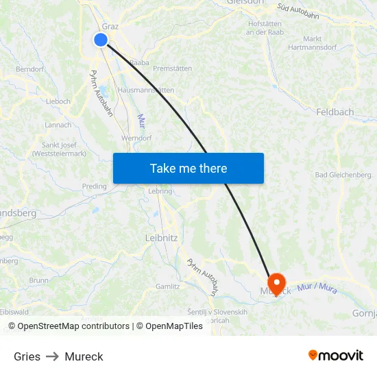 Gries to Mureck map