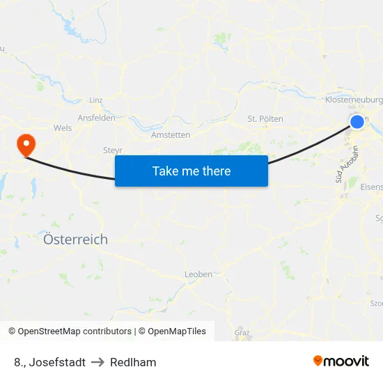 8., Josefstadt to Redlham map