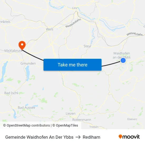 Gemeinde Waidhofen An Der Ybbs to Redlham map