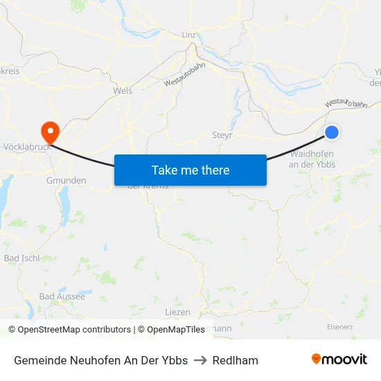 Gemeinde Neuhofen An Der Ybbs to Redlham map